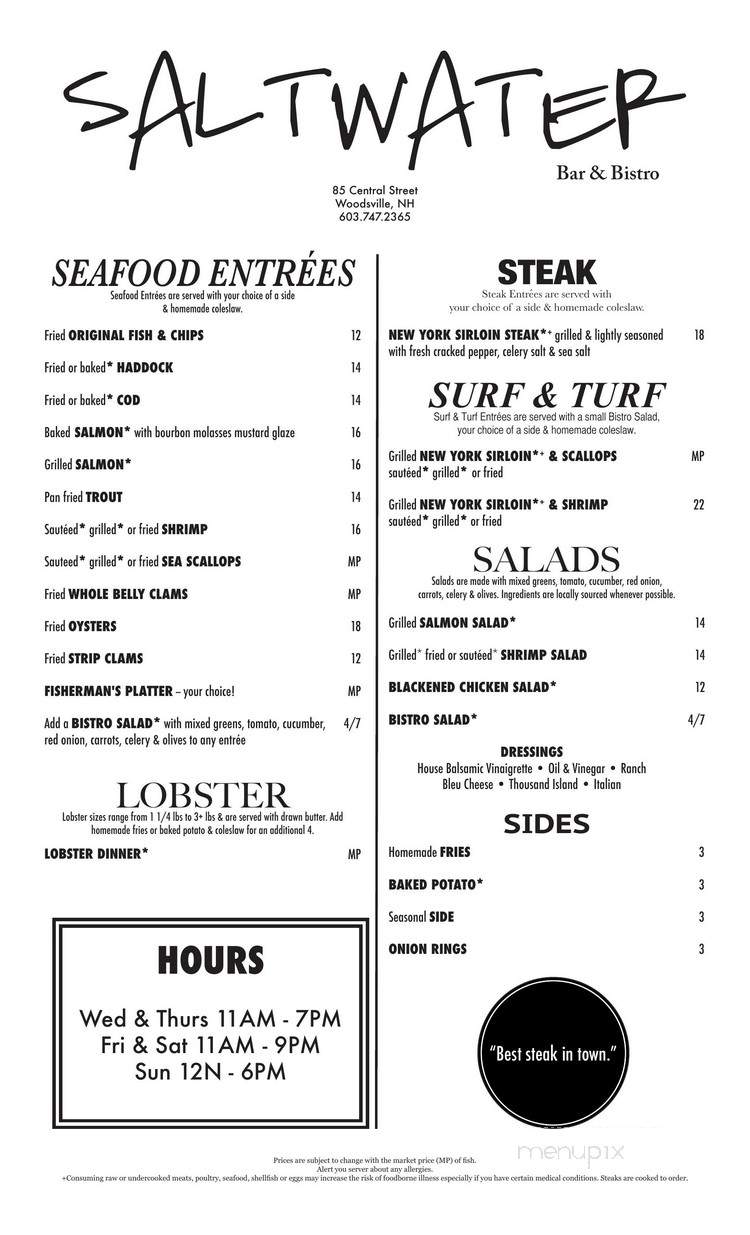 Saltwater Bar and Bistro - Woodsville, NH