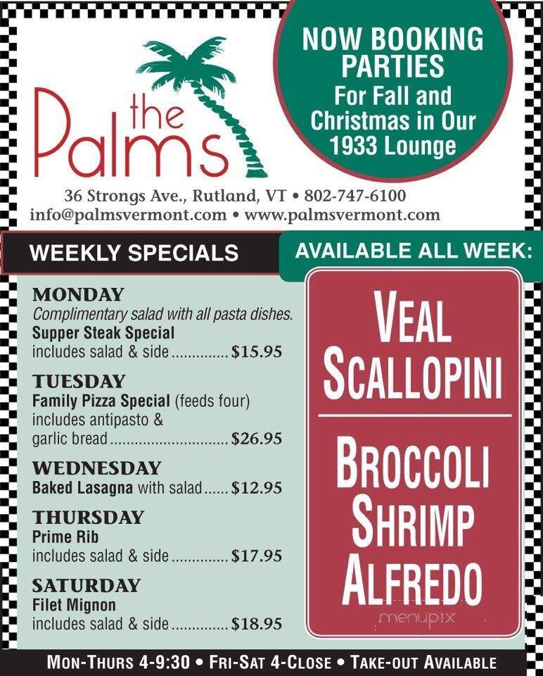 Palms Restaurant - Rutland, VT