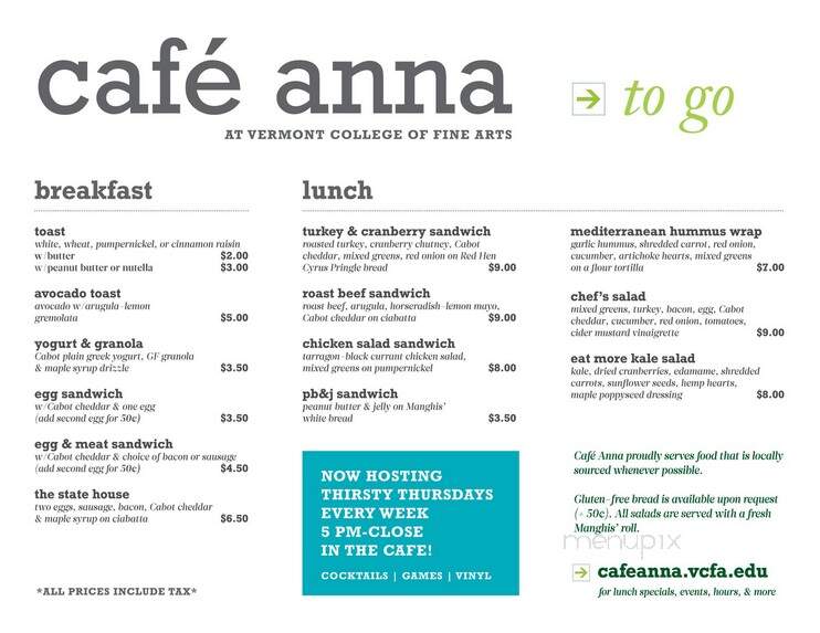 Cafe Anna - Montpelier, VT