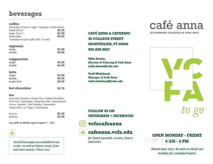 Cafe Anna - Montpelier, VT